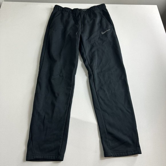 Nike Joggers Sweatpants Black Elastic Pockets Fleece Athletic Active Gym Train M - Picture 1 of 6